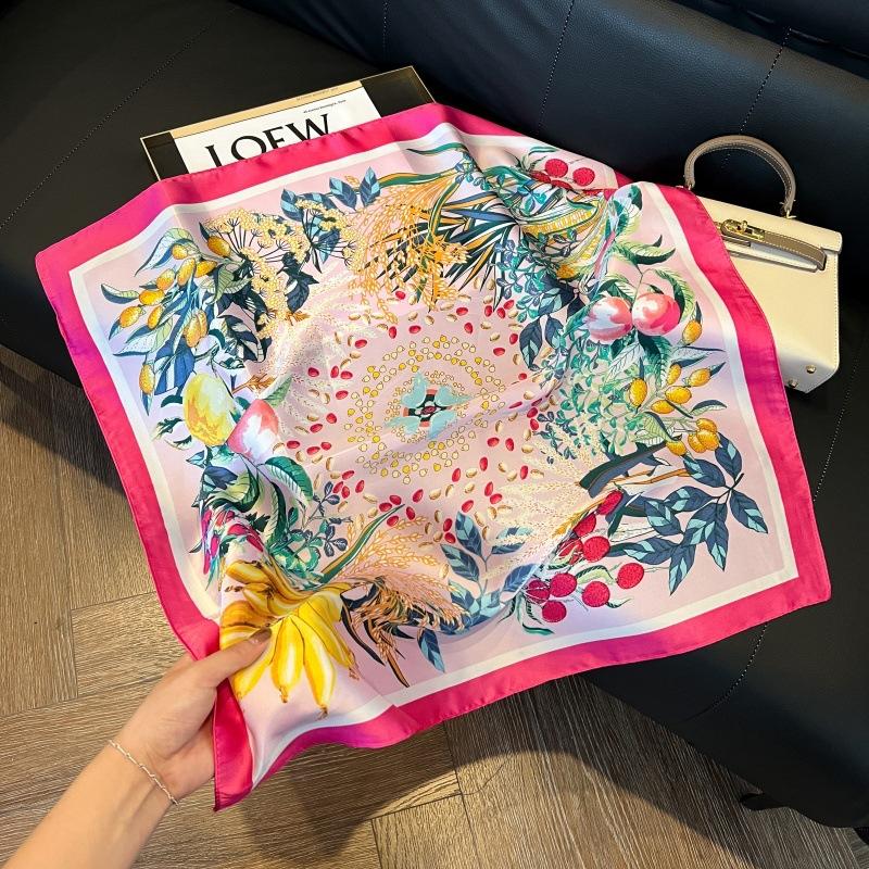 Mother's Day Silk Scarf Muse Festival Gift Simulation Silk Silk Scarf Premium Spring and Summer Square Scarf 71 Silk Decorative Small Scarf