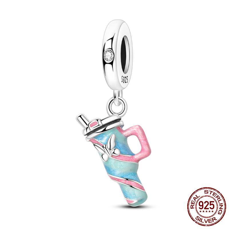 Новые медные шармы-подвески в виде клевера, бусины, подвеска-сердце с драгоценным камнем, подходят для оригинального браслета с шармами, женские украшения, подарок