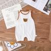 Wide-Shoulder Jacquard Cotton Bear Romper
