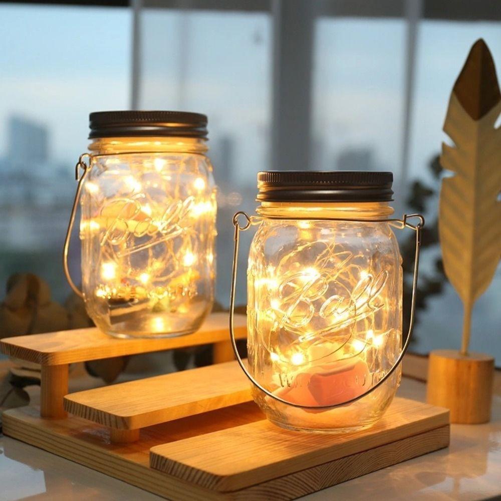 30LED Mason Jar Lid Lights Solar Charging String Lights Hanging Outdoor Lights Outdoor Decoration