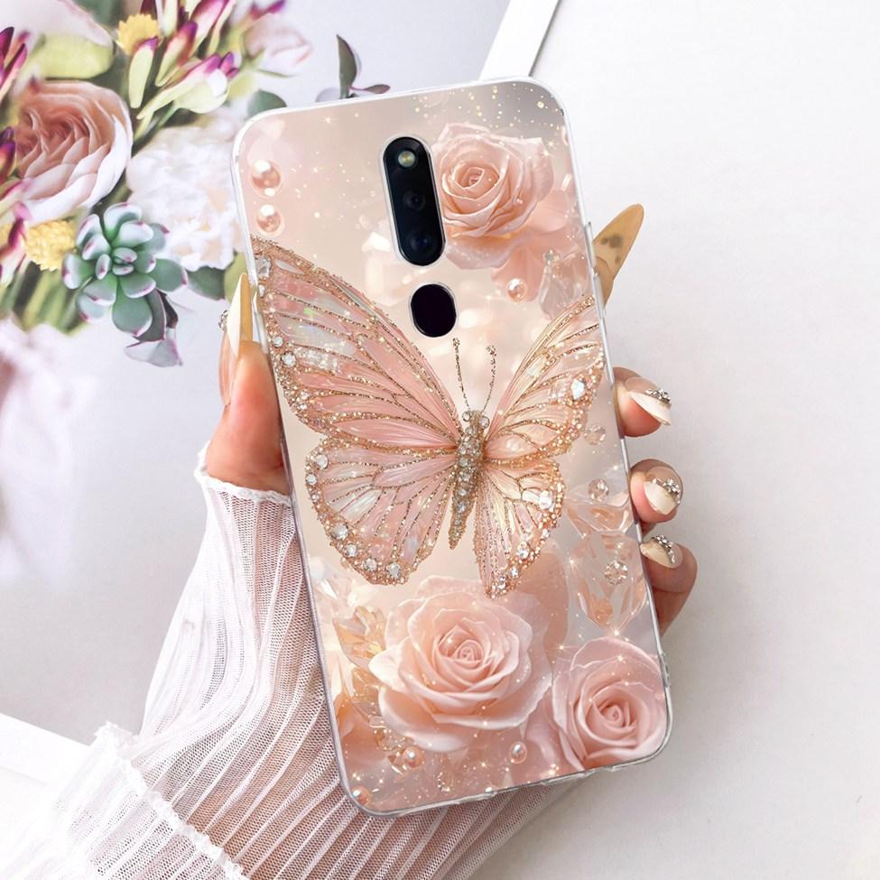 Clear Casing For Oppo F11Pro CPH1969 CPH2209 CPH1987 Phone Case For Oppo F11 Pro Cover Fashion Butterfly Funny Cute Painted