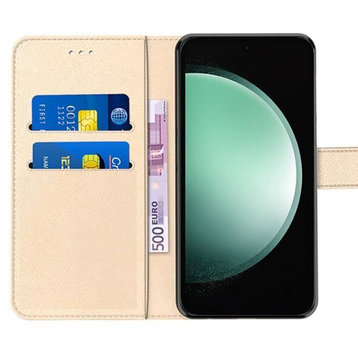 Coque de protection - PROSHOP - pour Samsung Galaxy S23 FE - Cuir PU - Fentes pour cartes - Support réglable