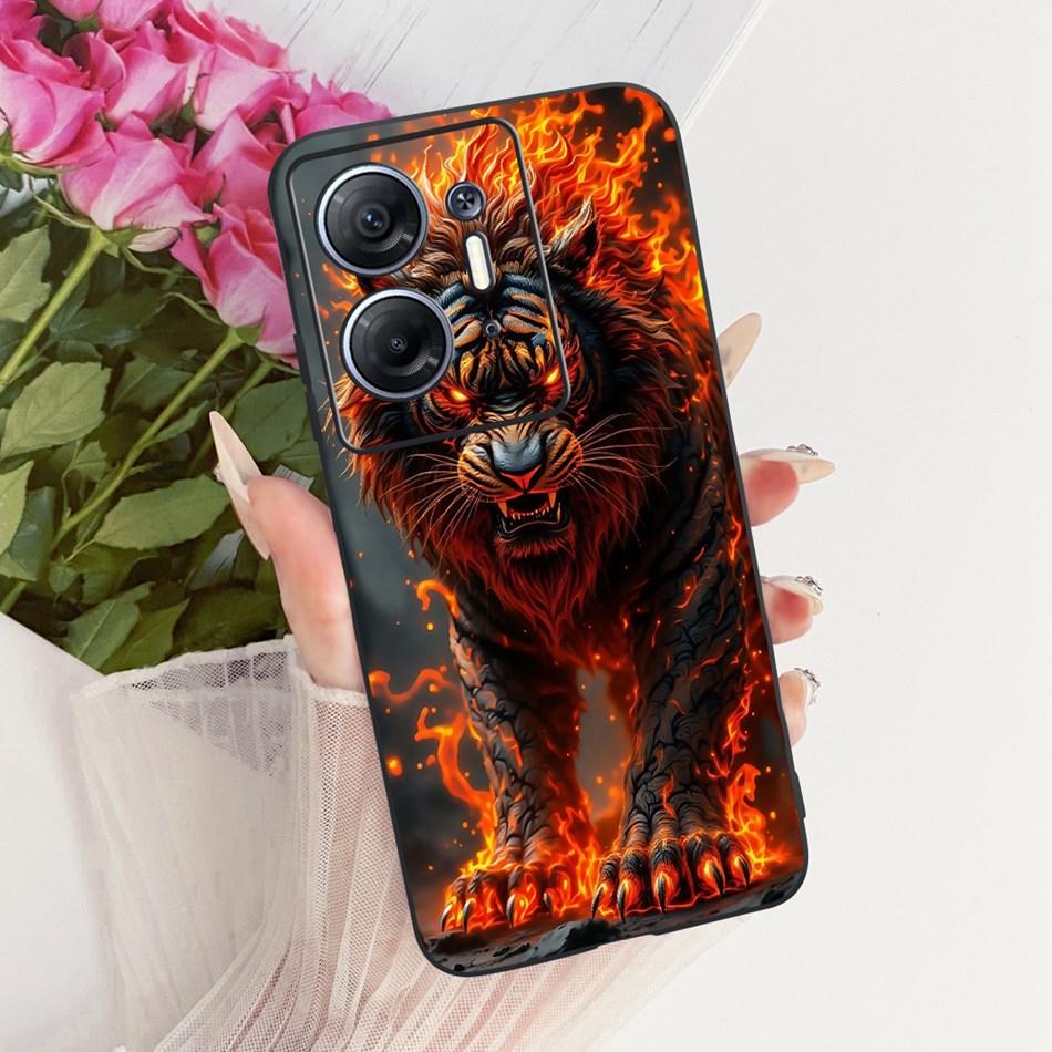 Для Infinix Hot 30 5G X6832 Чехол для телефона с рисунком Крутой Дракон Тигр Для Infinix Hot30 5G Черный Силиконовый Мягкий Чехол