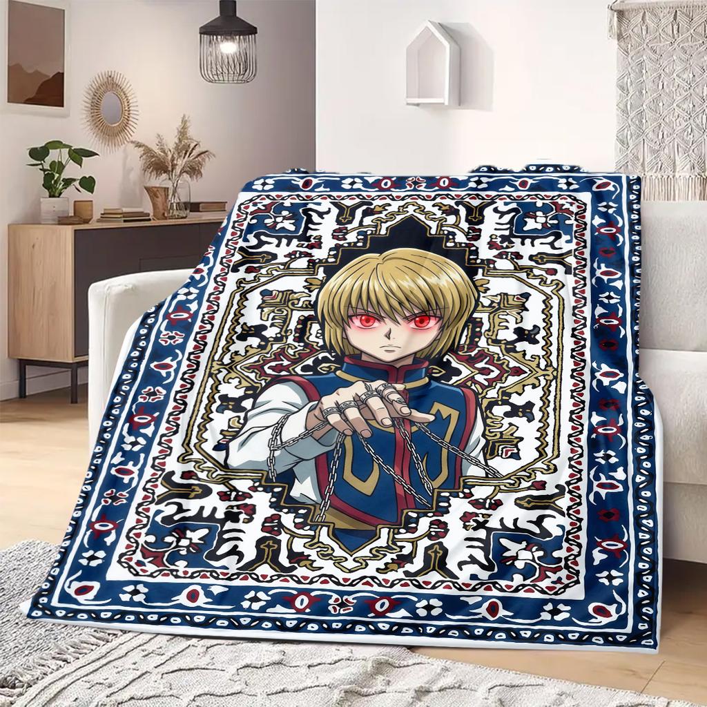 Hunter Anime Print Blanket Warm  Comfortable Flannel Blanket Suitable for Bedrooms, Sofas, Beds, Chairs, Picnics, Travel
