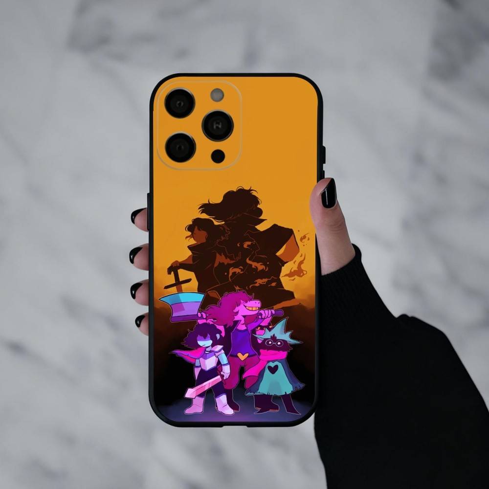 Чехол для телефона D-Deltarune-E для iPhone 17pro, 16, 15, 14, 13, 12, 11 Plus, Pro Max, XS, Мягкий силиконовый черный чехол