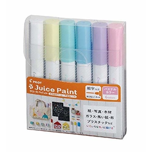 Pilot Water-based Pigment Marker Juice Paint Fine Point Pastel Color Set of 6 SJP120FN-6CP