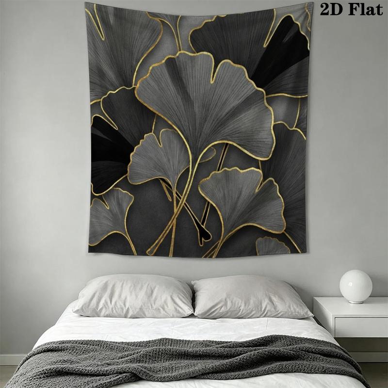 Ginkgo Leaves Wall Tapestry Aesthetic Wall Hanging Printed Fabric Blanket Decorative Tapestries for Bedroom Living Room Home Decor