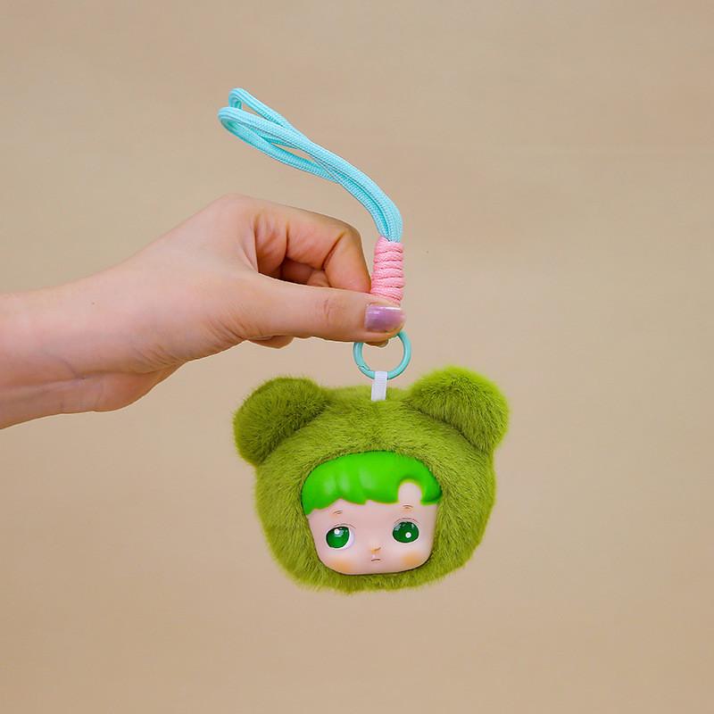Bear Doll Cute Head Plush Keychain Toy Backpack Accessory Birthday Gift