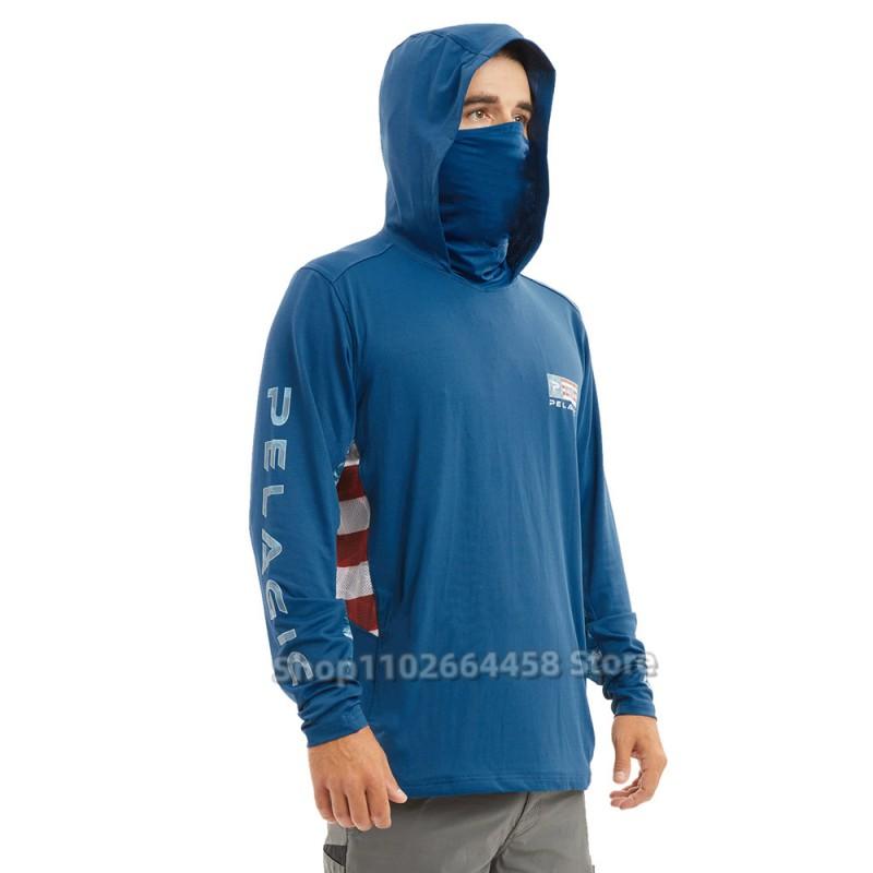 UV Protection Fishing Shirt Long Sleeve Hooded Coverall Men Women Quick Dry Outdoor Angling Gear