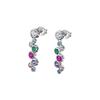 Серебряные висячие серьги для женщин Lotus Silver - Senora Pure Essential - разноцветные камни