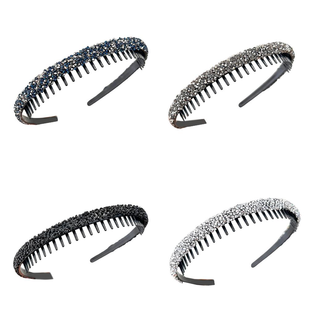 Повязка на голову со стразами, нескользящая, с хрустальными зубцами, повязка на голову, модная повязка на голову для женщин и девочек, для ежедневного использования