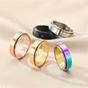 Simple 6mm Stainless Steel Anxiety Rings For Women Men Spinner Fidget Ring Stress Relieving Trend Punk Wedding Band Jewelry Gift