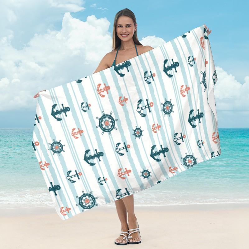 Ultrafine Microfiber Beach Towel Adults Quick-Dry Swim With Digital Print Lightweight Absorbent Bath Pool Sea Travel Yoga