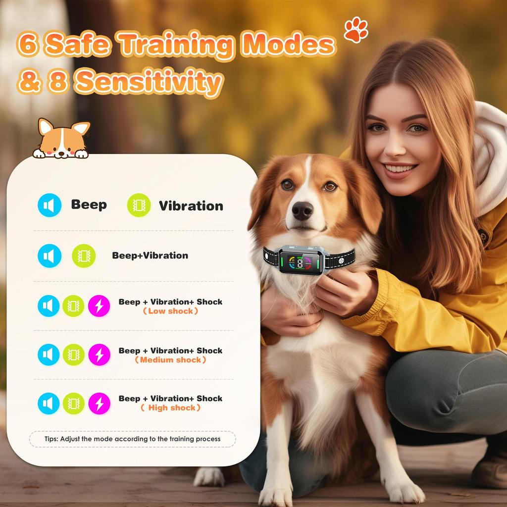 Smart Anti-Bark Vibration & Shock Collar for Dogs