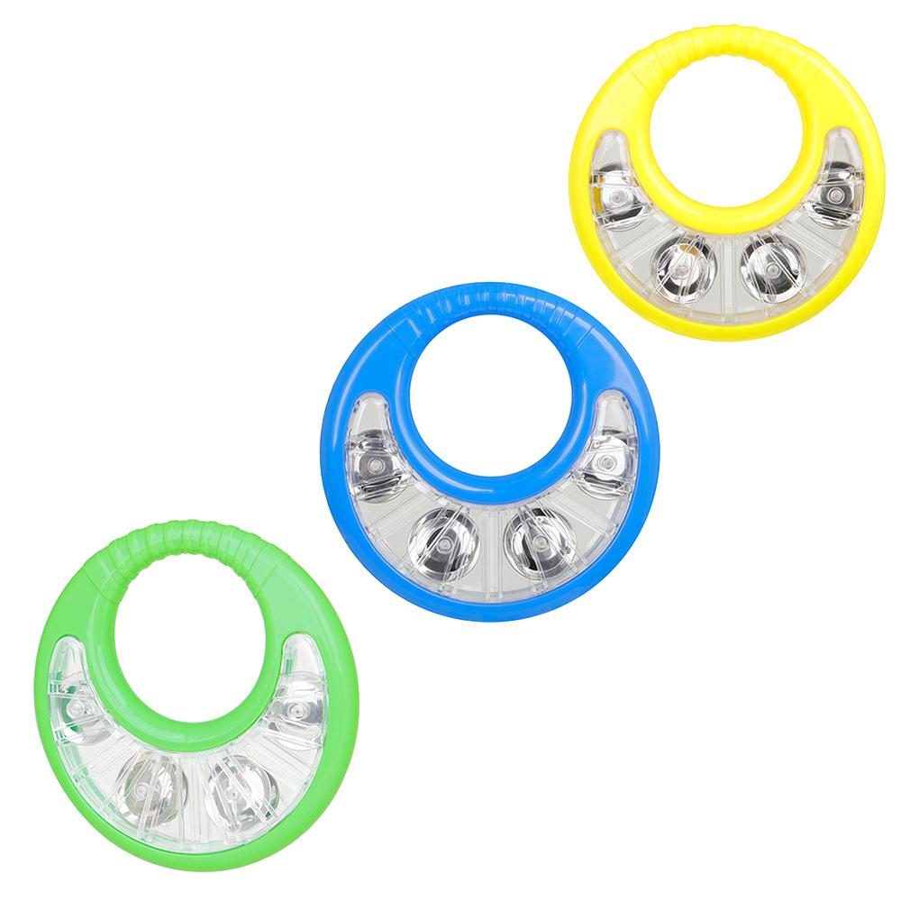 Orff Tambourine Ring Hand Held Drum Double Side Jingle Bells Children Enlightenment Music Toys Flower Model Percussion Toys