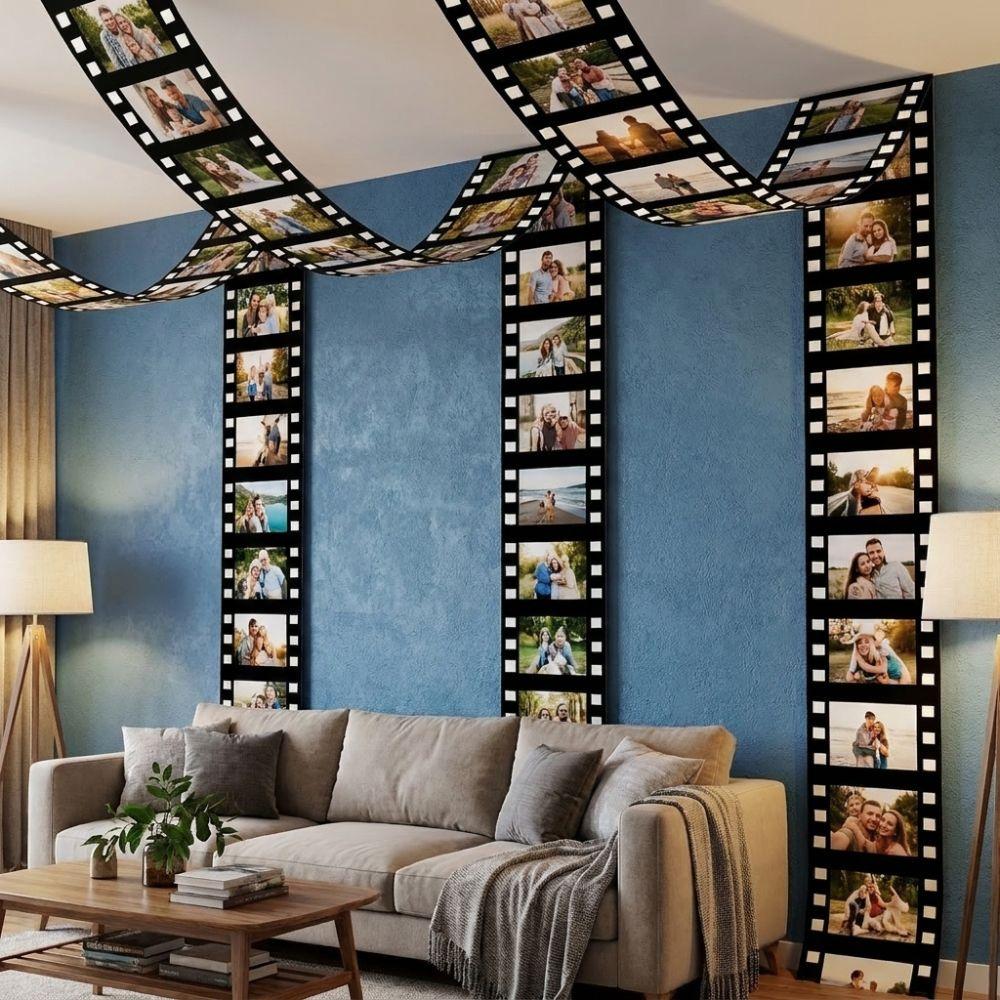 2Pcs Theater Themed Movie Night Film Strip Banner Movie Photo Frame Banner Festival Gathering