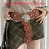 Metal Hollow Out Belts Y2K Cowboy Waistband Casual Metal Buckle Belts  Women