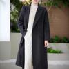 Women's Double-Faced 100% Wool Extra Long Loose Overcoat with Suit Collar