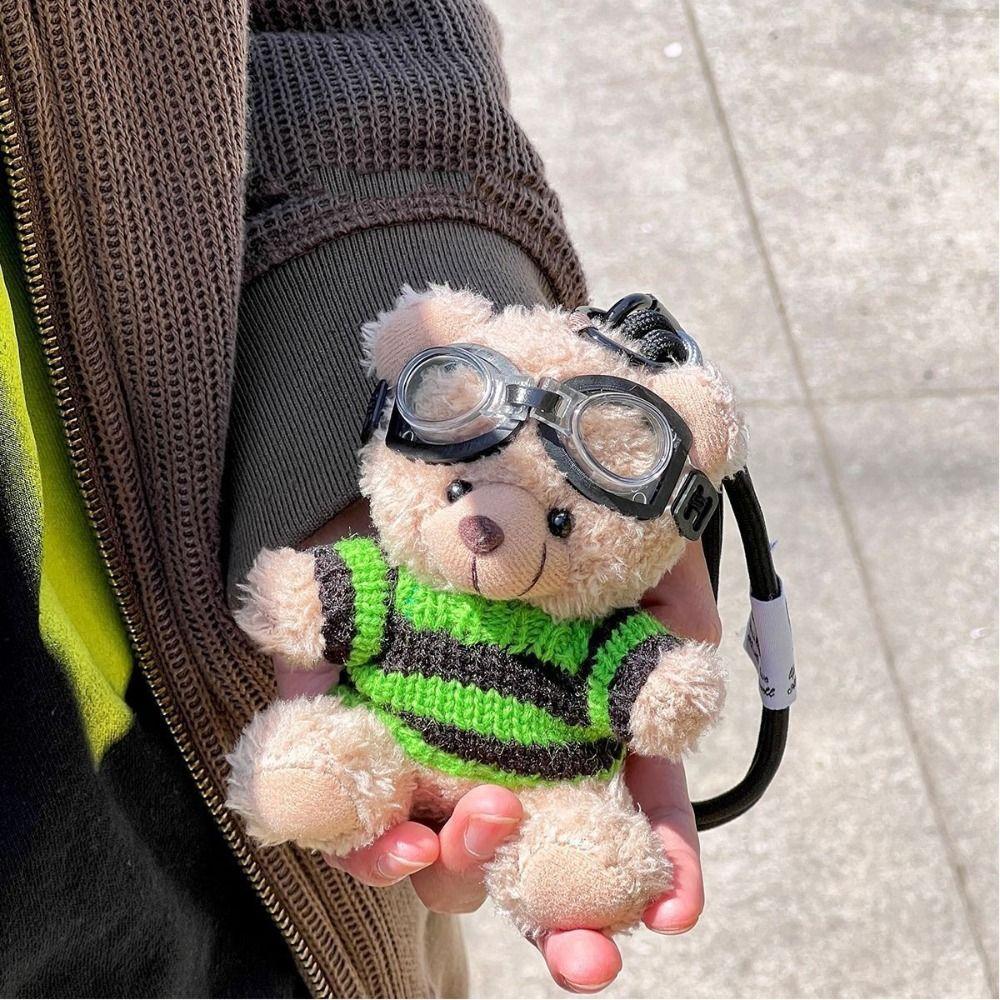 Bag Pendant Pilot Bear Keychain Stuffed Animal Plush Key Ring Car Key Chain   Gift Jewelry