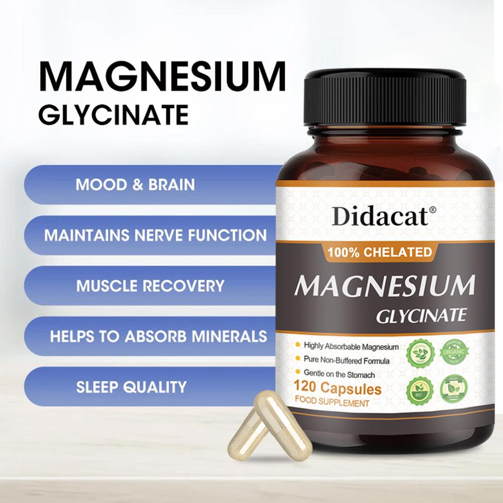 Chelated glycine magnesium 500 mg, 120 capsules