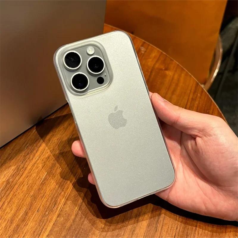 Матовый прозрачный безрамочный чехол из поликарбоната для iPhone 17 16 13 14 15 12 11 Pro Max X XS XR С отводом тепла Безрамный Ультратонкий Чехол