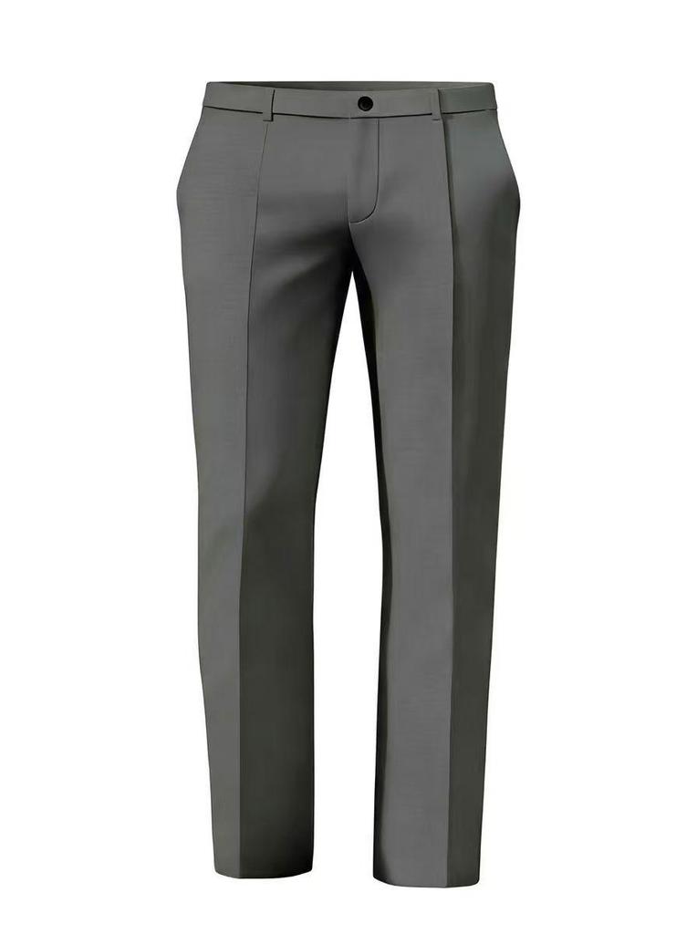 Мужские брюки с высокой талией, зауженные, однотонные, в стиле business casual - Весна/Осень