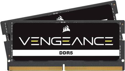Оперативная память CORSAIR VENGEANCE DDR5 4800 МГц для ноутбука 64 ГБ x CMSX64GX5M2A4800C40 Черная, [2 32 ГБ] SO-DIMM, (ПК5-38400),