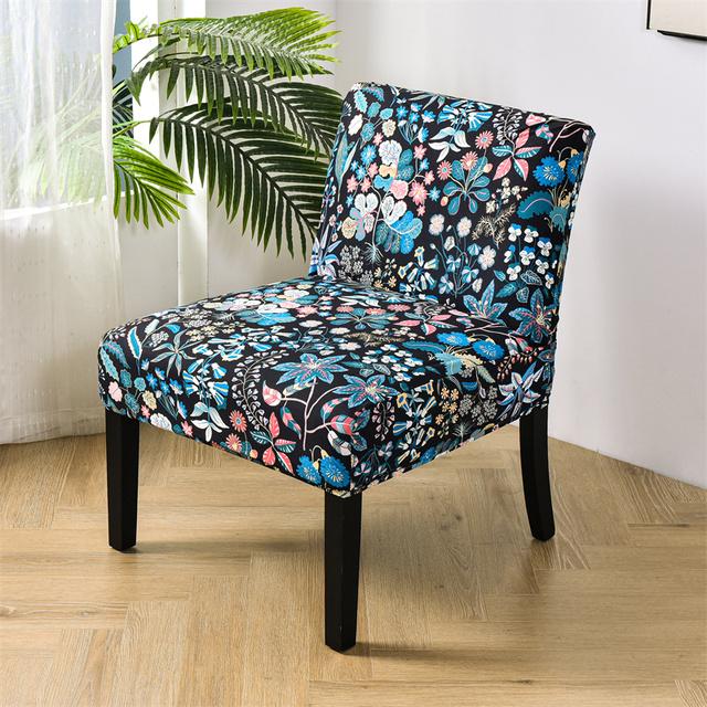 Bohemian Armless Chair Cover Stretch Spandex Accent Dining Chair Covers Nordic Sofa Slipcovers For Living Room Christmas Decor