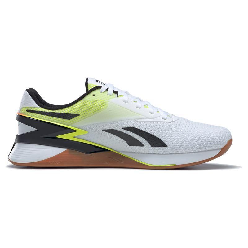 Reebok Обувь унисекс Nano X3 Белый Оранжевый Вспышка Солнечный Кислотный Желтый HP6073