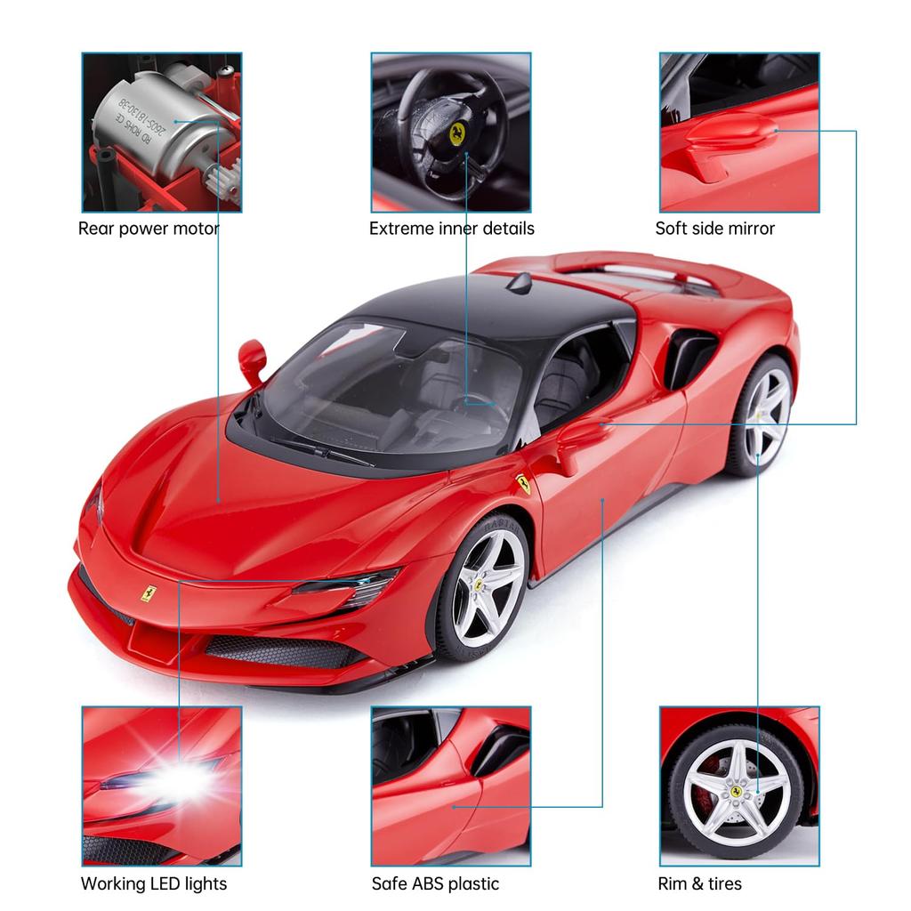 Радиоуправляемая машина Ferrari SF 90 Stradale, масштаб 1:14, модель автомобиля Ferrari SF 90 для мальчиков, 2,4 ГГц