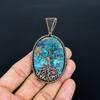 Azurite Malachite Pendant, 999 Copper Wire Wrapped Gemstone Jewelry, Handmade Tree Of Life Pendant, For Thanksgiving