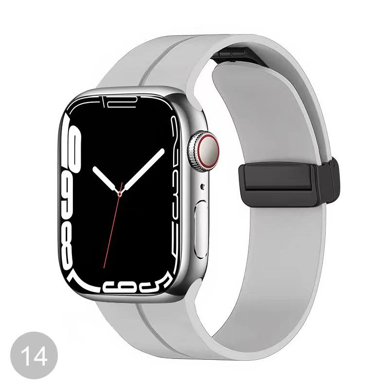 Магнитный силиконовый спортивный ремешок со складной пряжкой для iWatch/Apple Watch S10