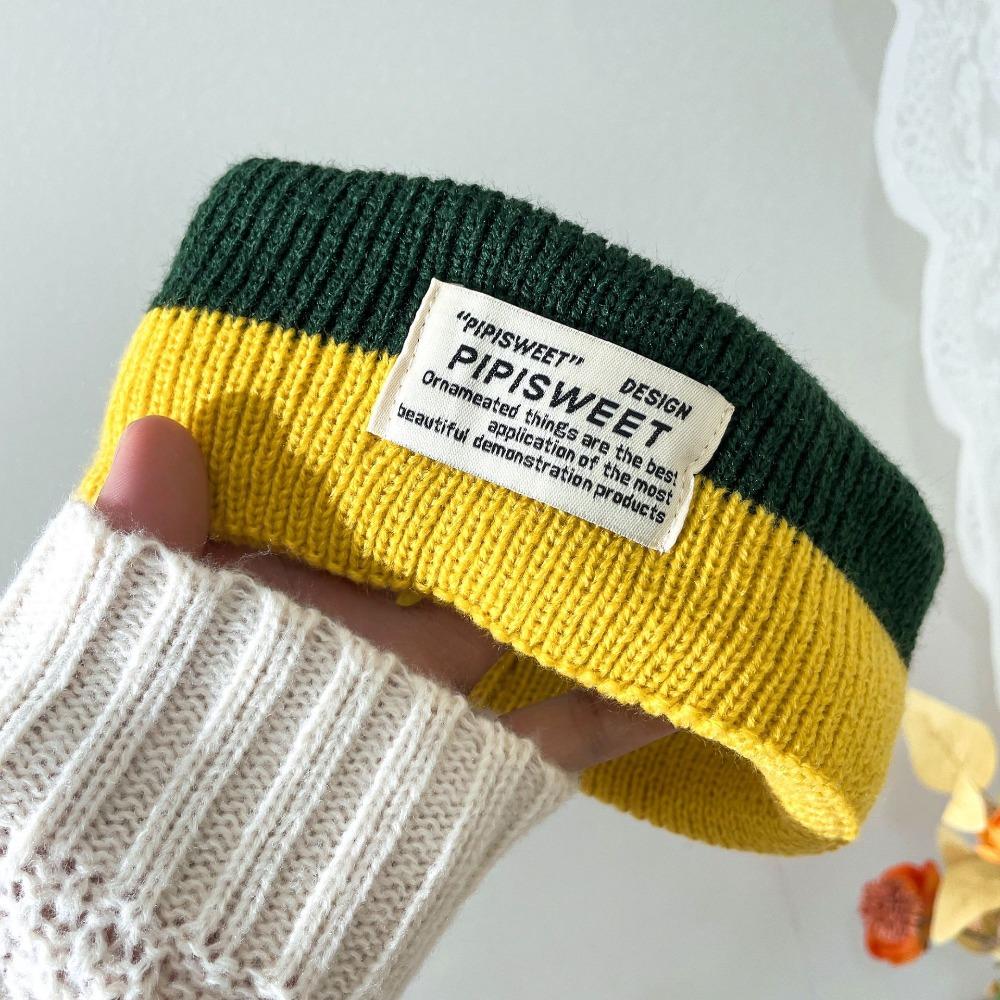 Stretchy Workout Headband Soft Contrast Color Headwrap Fashion Knitted Headband Boys