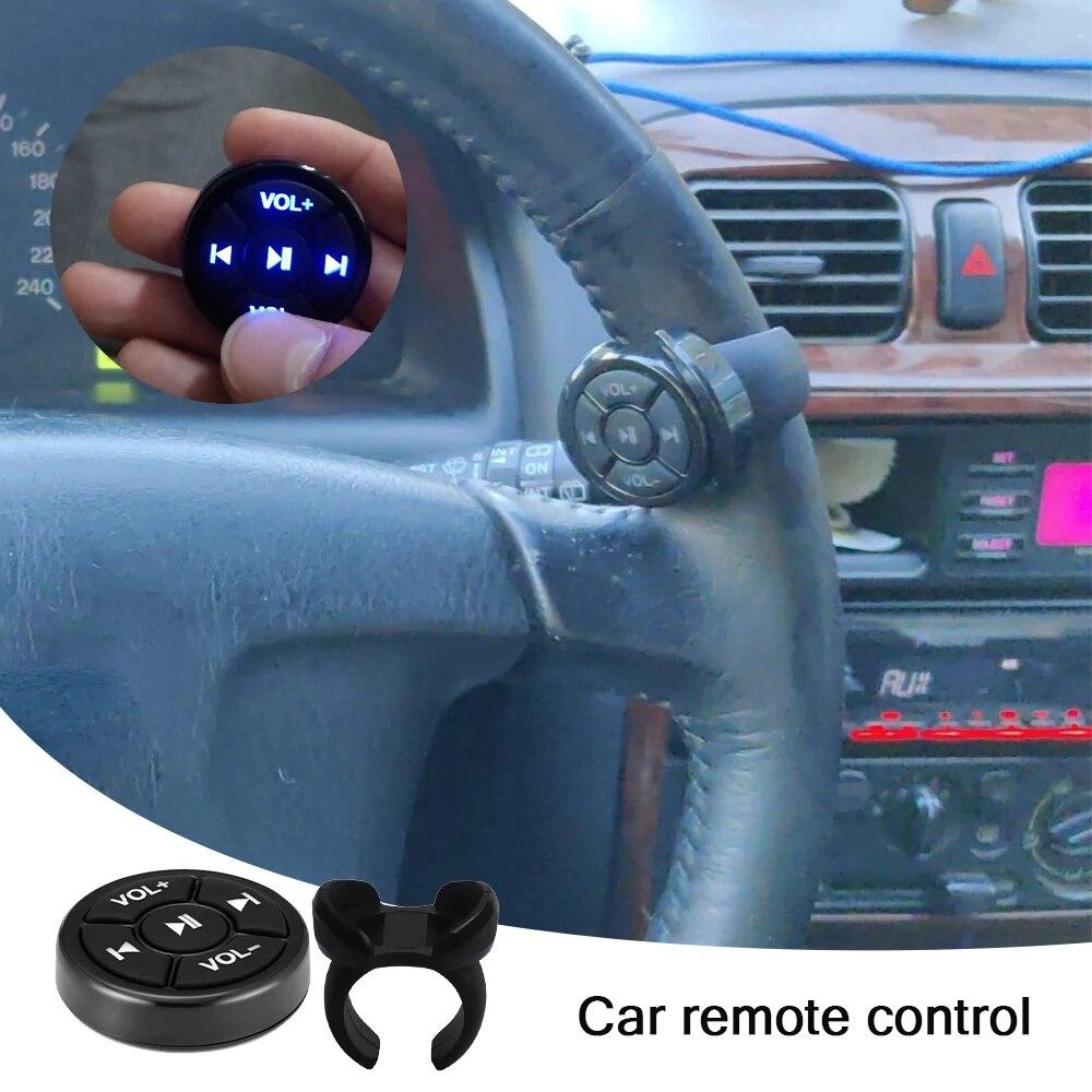 Черная Bluetooth-кнопка мультимедиа, пульт дистанционного управления, автомобиль, мотоцикл, велосипед, руль, MP3, воспроизведение музыки для IOS, Android, телефона, планшета