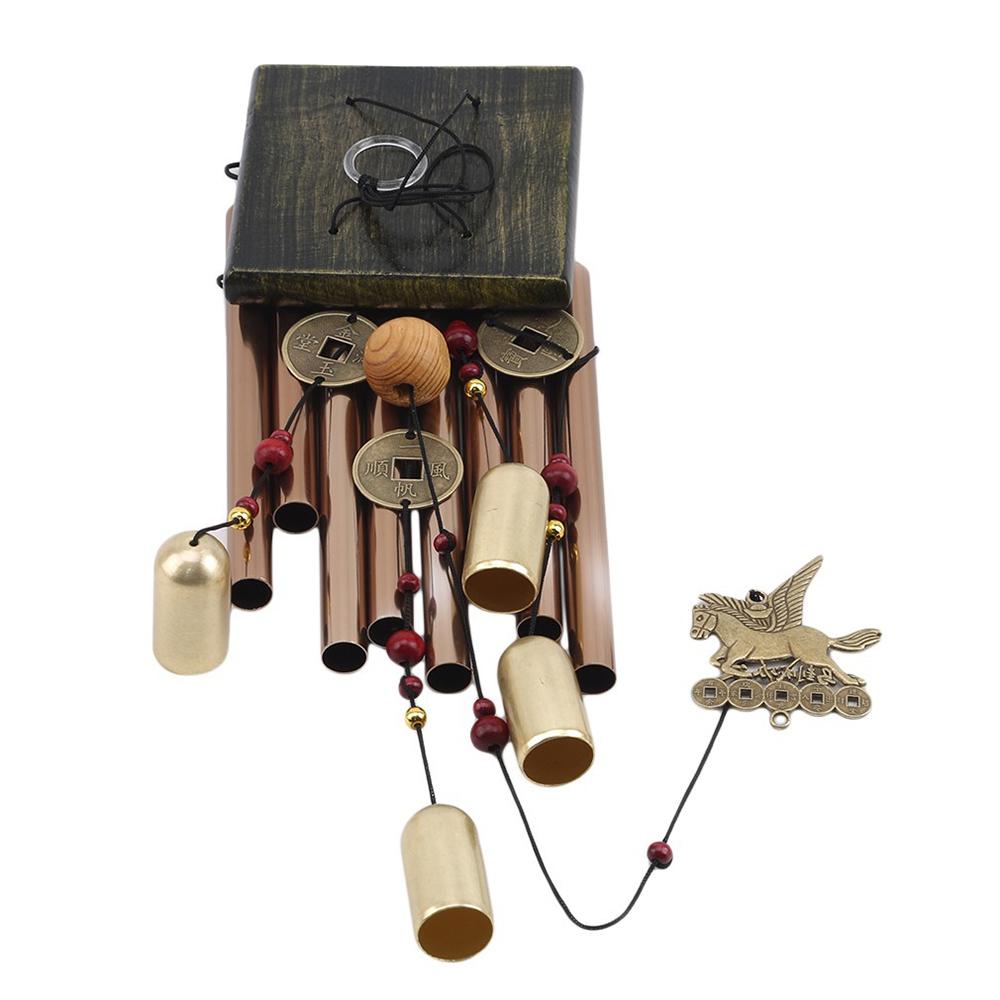 Wind Chimes Aluminum Tube Chimes Copper Cash & Horse Windbells for Home Garden Yard Patio Decor
