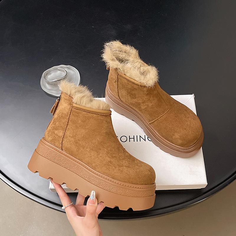 Women's Soft Elastic Winter Warm Winter Cold Padded Snow Boots Thick-soled Non-slip Wear-resistant Outdoor Leisure Sports Fur Cotton Boots