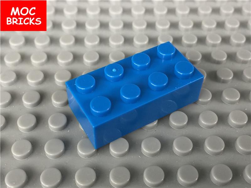100 шт./лот Детали MOC Разноцветные белый красный черный Кирпичик 2x4 3001 Городская модель Образовательные строительные блоки игрушки подарок детям