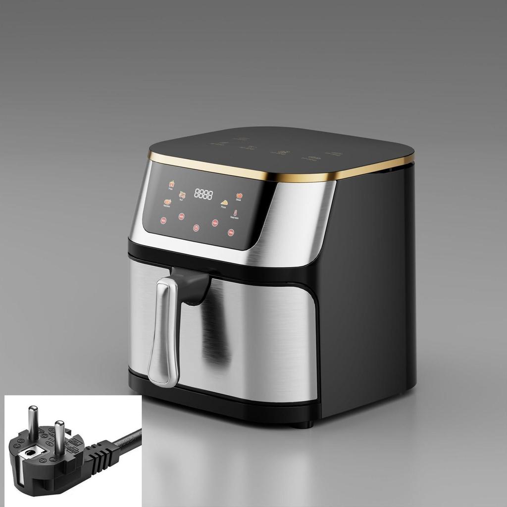 Сенсорная аэрофритюрница из нержавеющей стали для домашнего использования - Электрическая фритюрница большой емкости для курицы и картофеля фри