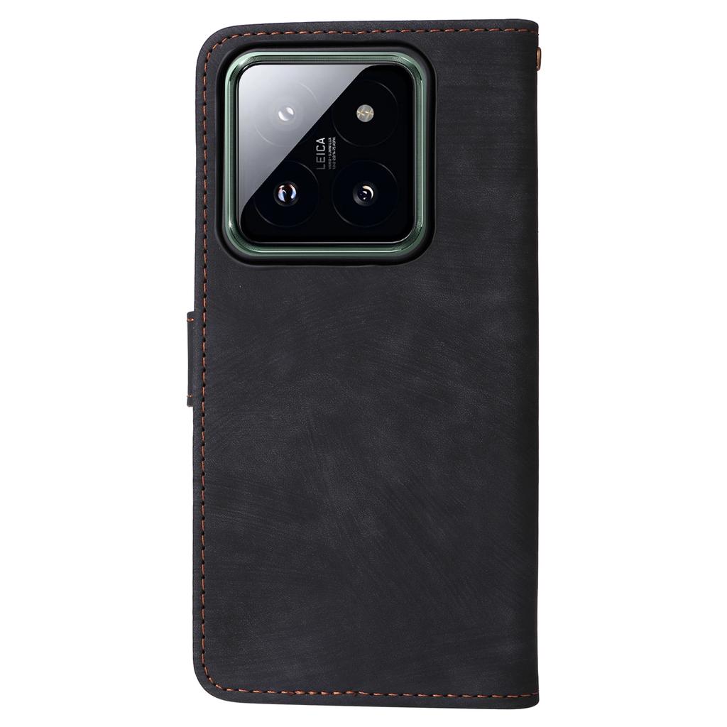 For Xiaomi 14 Pro PU Leather Smartphone Case RFID Blocking Phone Cover with Strap