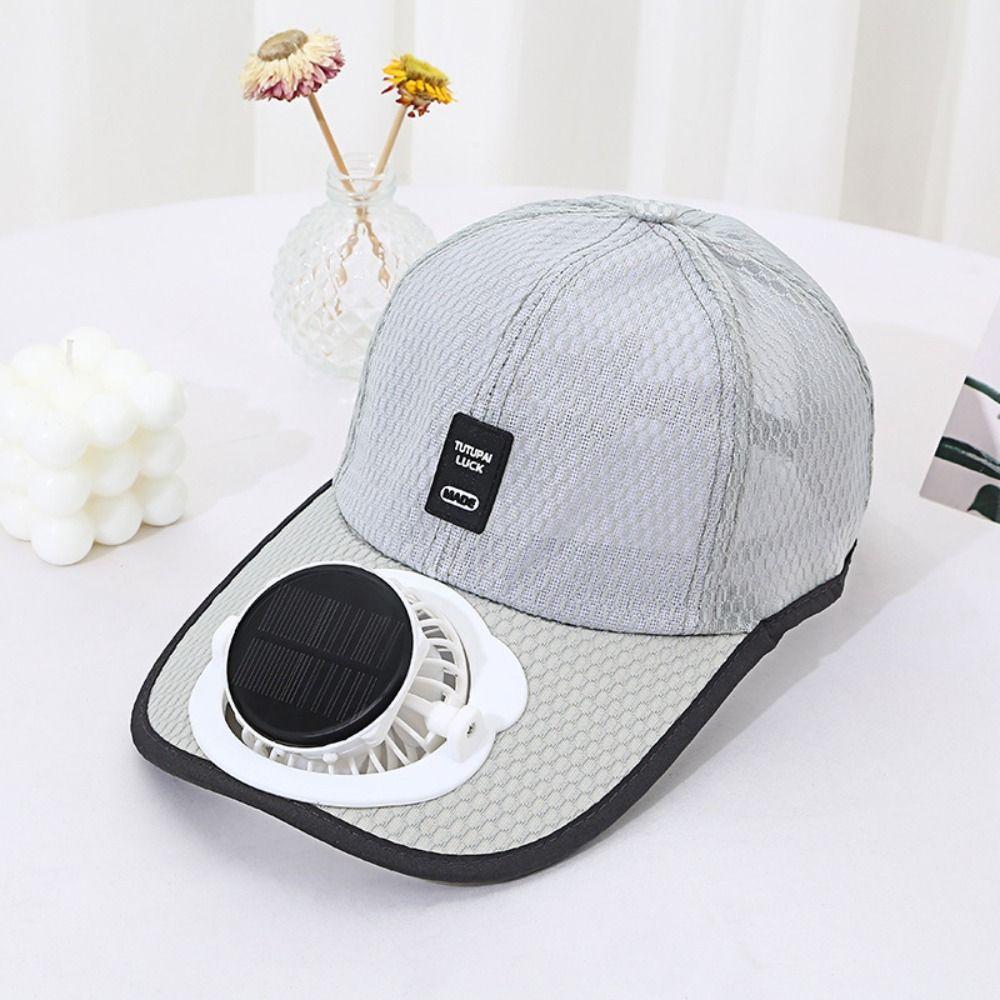 Вентиляторная шляпа на солнечной батарее с защитой от УФ-излучения, дышащая сетчатая шляпа от солнца для жаркой погоды