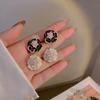 925 Silver Needle Camellia Small Fragrance Earrings Retro Temperament Earrings New Fashion New Women's Tide