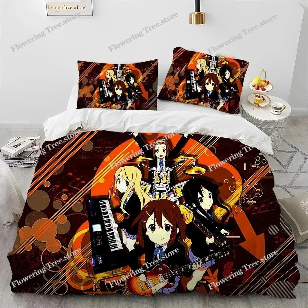 K-ON Kawaii Girls Anime Bedding Set Boys Girls Twin Queen King Size Duvet Cover Pillowcase Bed boys Adult Home Textileextile