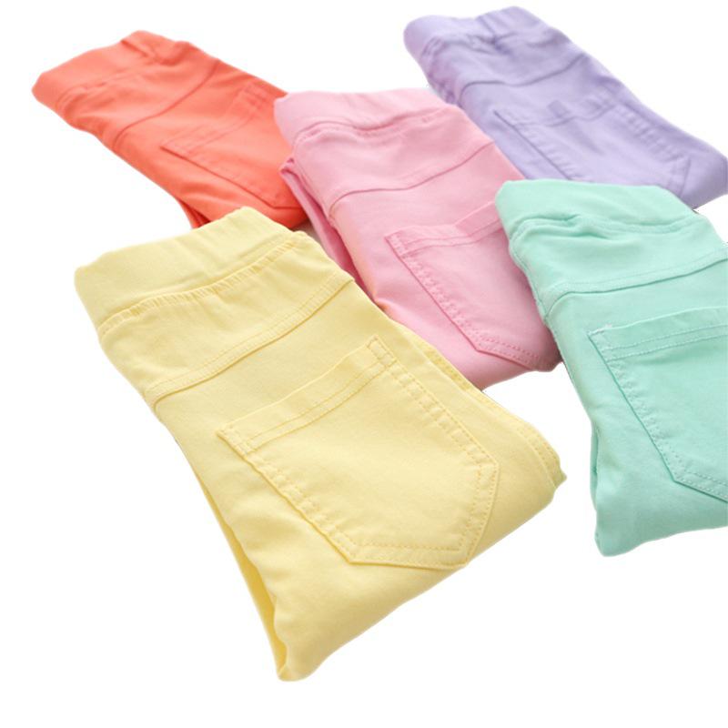 Girls' Slim Fit Elastic Leggings - Imitation Jeans