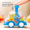 Mengqu Press Coasting Gear Car Inertia Pull Back Police Car School Bus Toy Car Children'S Toy Car Model