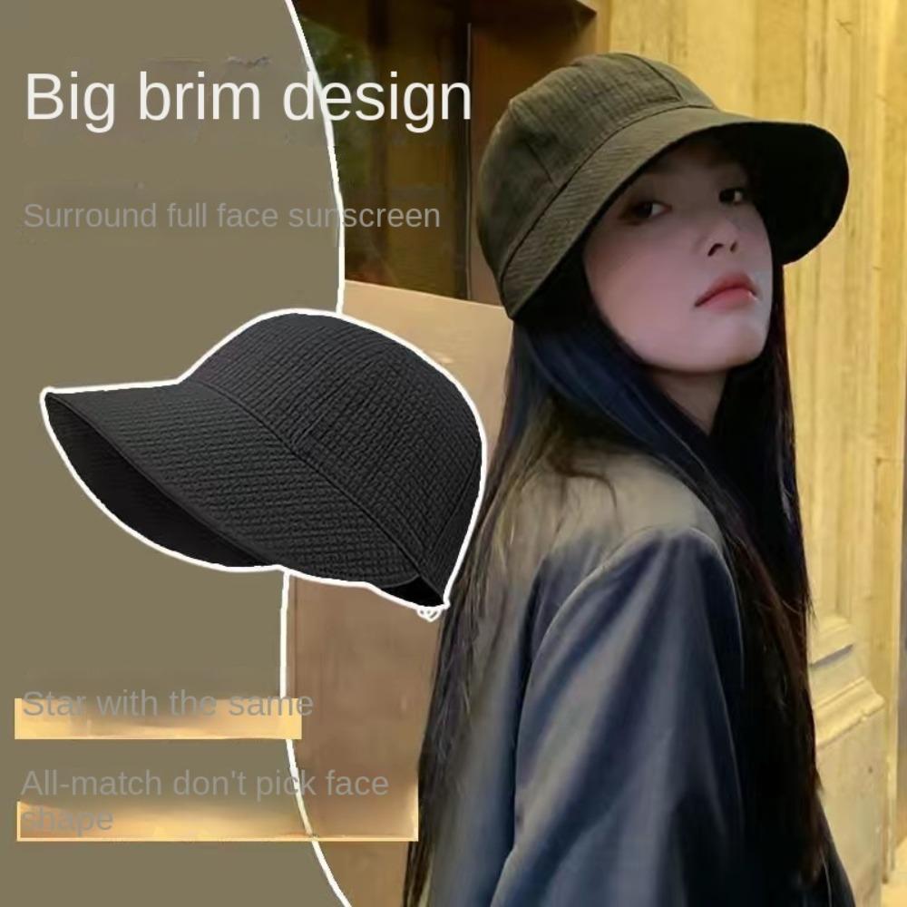 Waffle Sun Hat Foldable Peaked Cap Casual Fisherman Cap  Summer