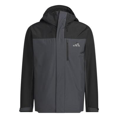 adidas Флисовая куртка «три в одном» унисекс, однотонная, темно-серая JM9142