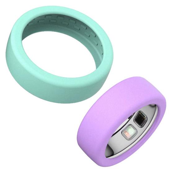 Smart Ring Cover 2 Pcs Silicone Protector for Oura Ring5, Ultra-Thin Sleeve, Durable Protection Scratch Resistant Waterproof All Round Daily Women Men