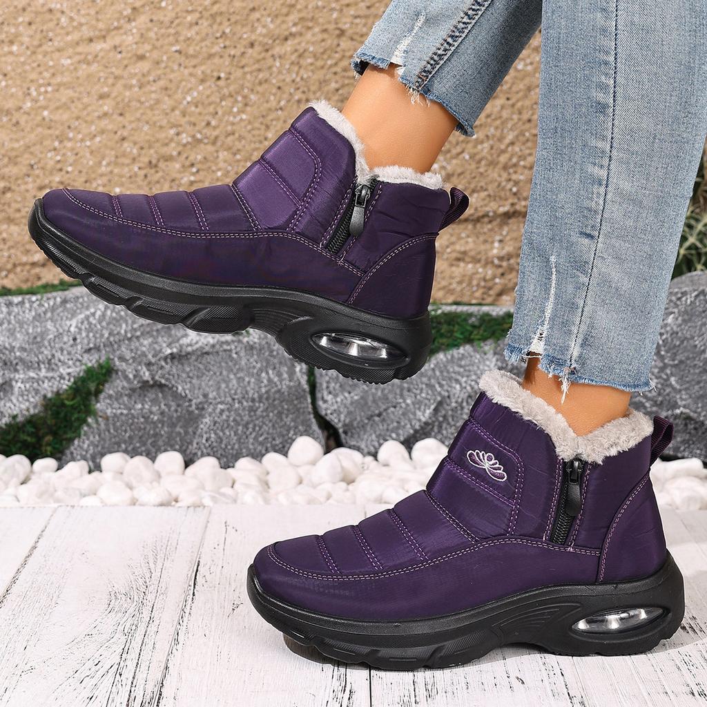 Winter Warm Snow Boots for Women Waterproof Ankle Booties With Fur Lined Comfort Walking Shoes Women's Non-Slip Chunky Platform Outdoor Short Boots