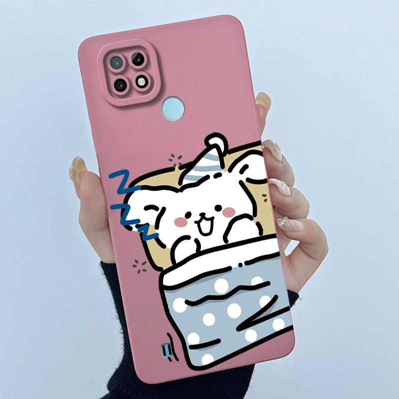 Для Realme C21 RMX3201 / C21Y RMX3261 RMX3263 C25Y Чехол для телефона Coque Мягкий силикон Сладкий расписной Девочки Милый печатный задний чехол