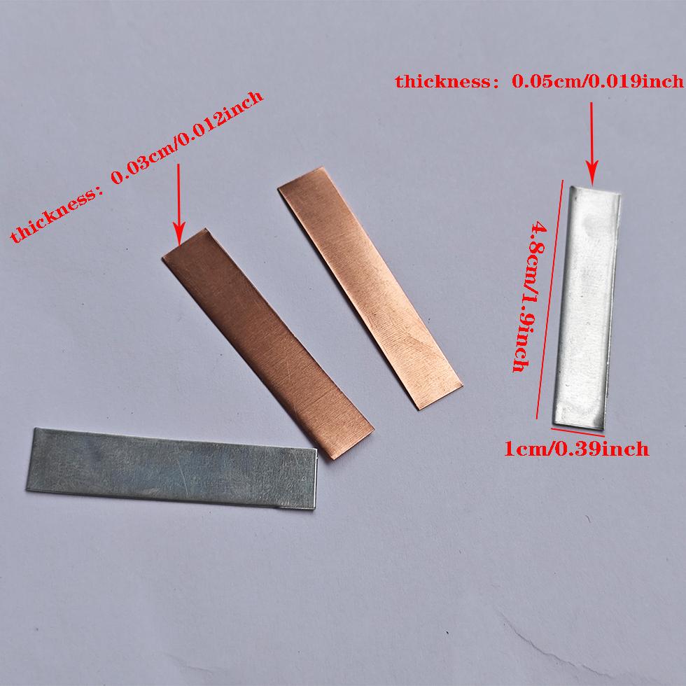 4шт медных и цинковых листов 1см * 4,8см